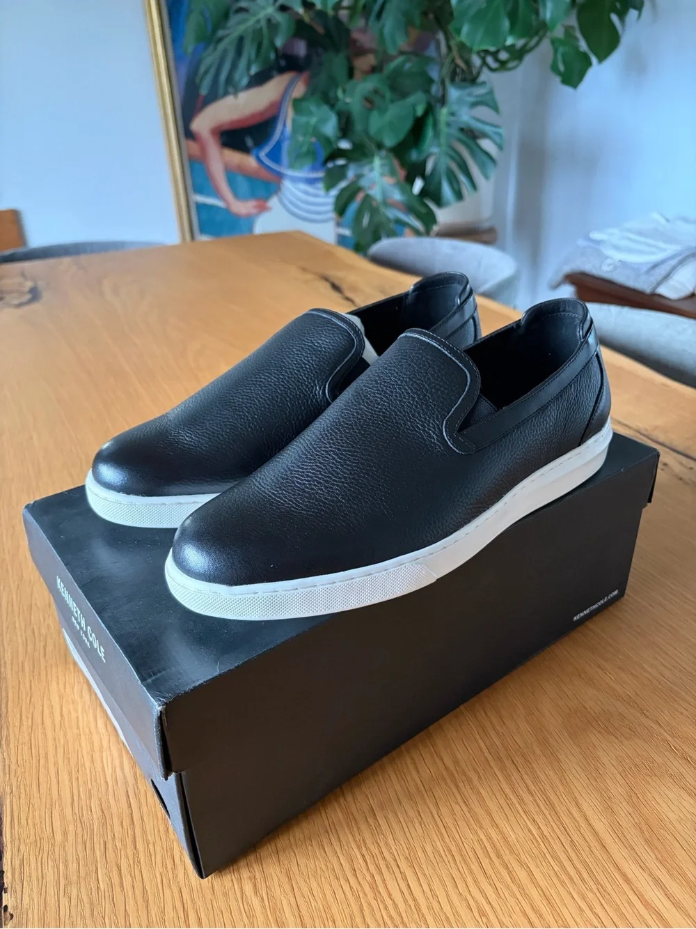 Kenneth Cole Liam Men’s Black Leather Slip-on - Size 10 Wide